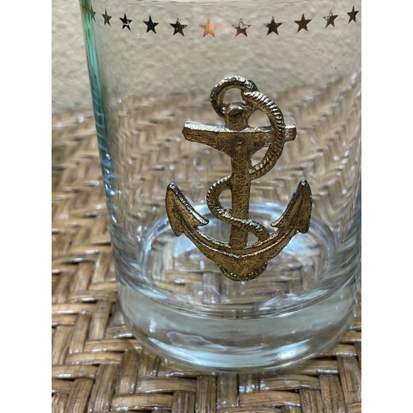 Vintage George Briard Gold Encrusted Anchor Old Fashion Glass - Picture 2 of 7
